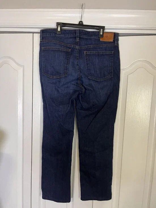 Lauren By Ralph Lauren Jeans Women’s Size 12 Premier Straight Dark Wash High Ris - Picture 7 of 12